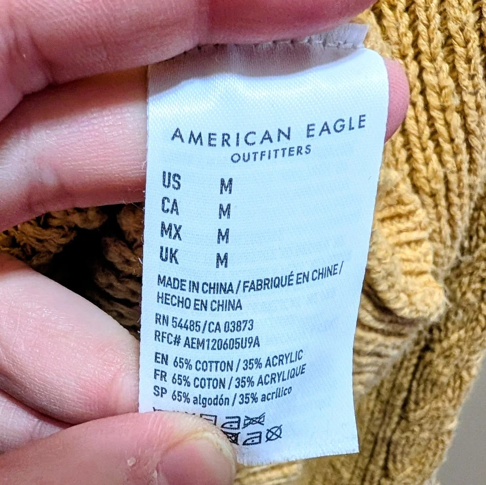 American Eagle Outfitters Women's Mustard Yellow Sweater Medium